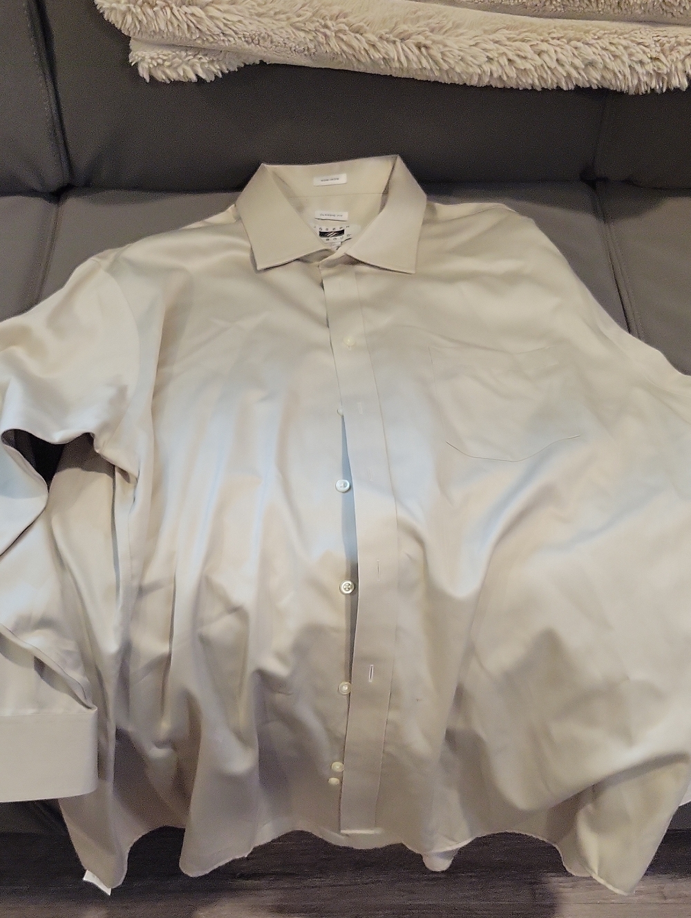 Joseph Abboud Men's Cream Dress Shirt - Classic Collared Button-Up